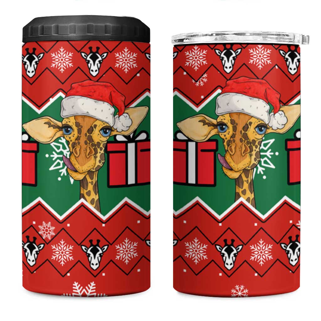Lovely Giraffe Christmas 4 in 1 Can Cooler Tumbler Xmas Holiday Patterns - Wonder Print Shop
