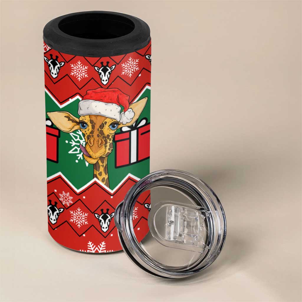Lovely Giraffe Christmas 4 in 1 Can Cooler Tumbler Xmas Holiday Patterns - Wonder Print Shop