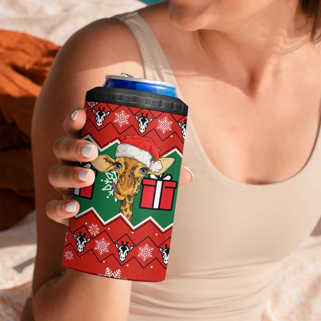 Lovely Giraffe Christmas 4 in 1 Can Cooler Tumbler Xmas Holiday Patterns - Wonder Print Shop