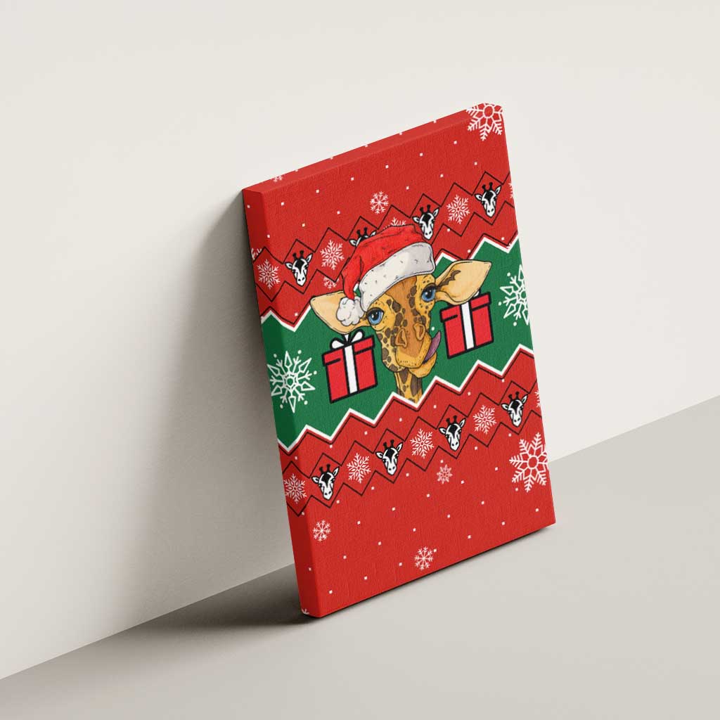 Lovely Giraffe Christmas Canvas Wall Art Xmas Holiday Patterns - Wonder Print Shop