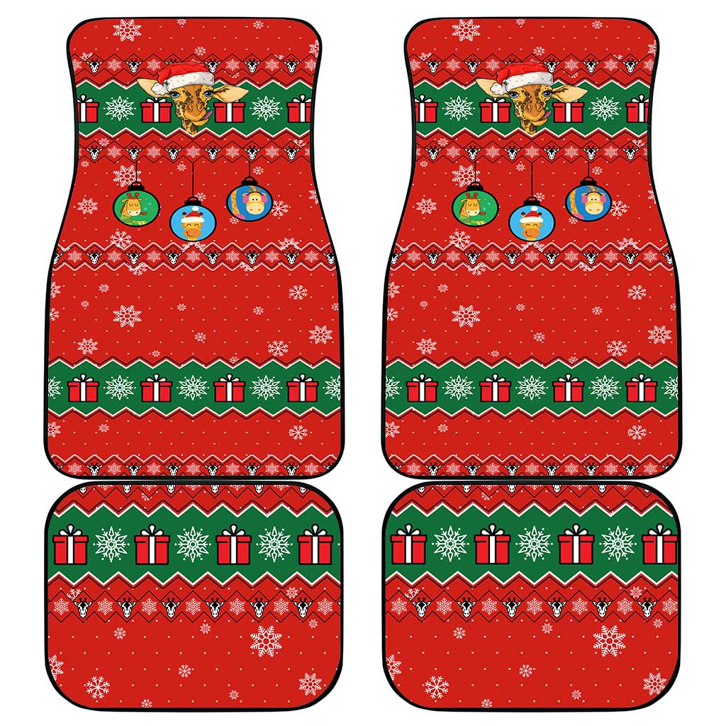 Lovely Giraffe Christmas Car Mats Xmas Holiday Patterns - Wonder Print Shop