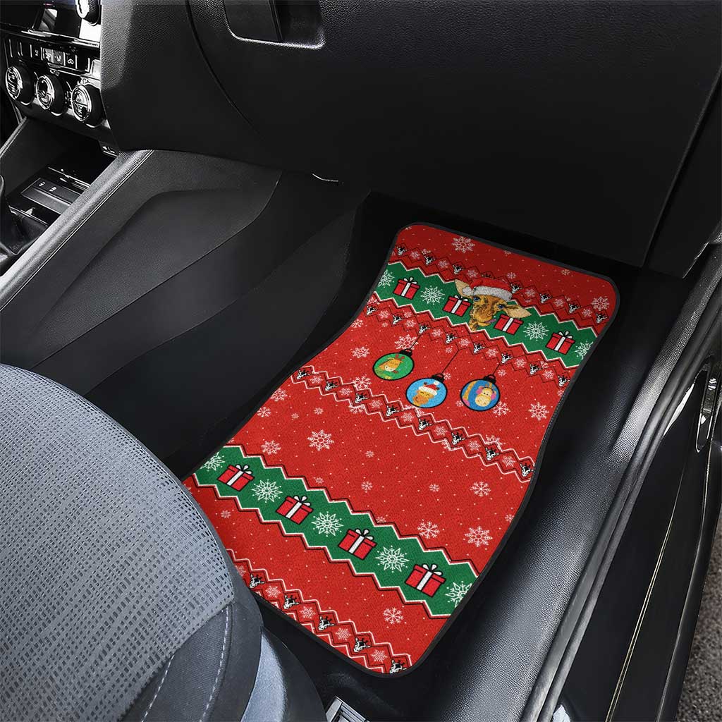 Lovely Giraffe Christmas Car Mats Xmas Holiday Patterns - Wonder Print Shop