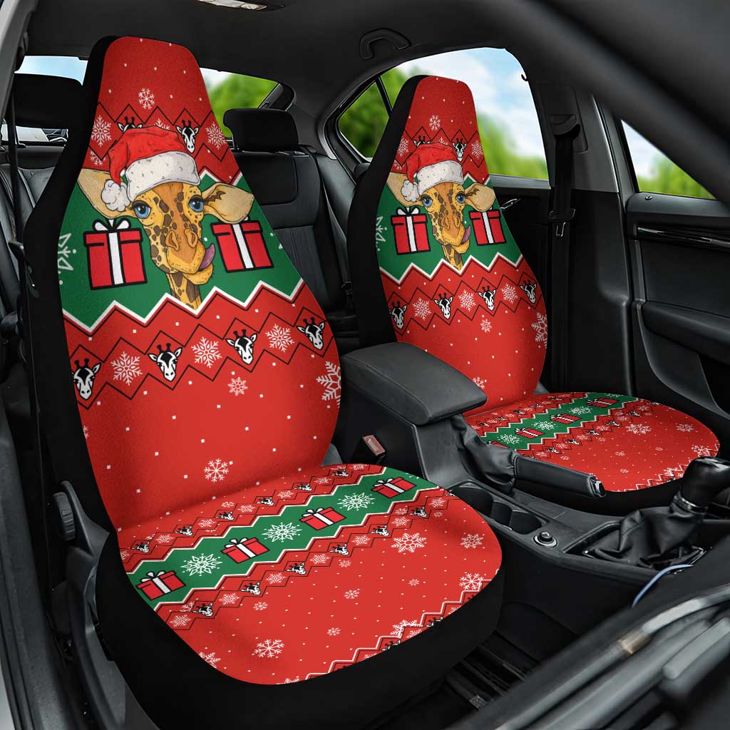Lovely Giraffe Christmas Car Seat Cover Xmas Holiday Patterns - Wonder Print Shop
