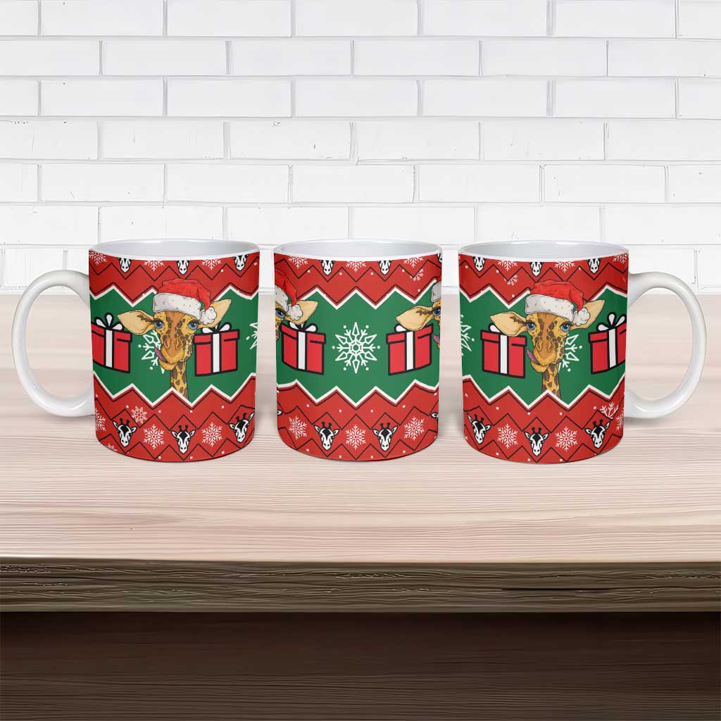 Lovely Giraffe Christmas Ceramic Mug Xmas Holiday Patterns - Wonder Print Shop