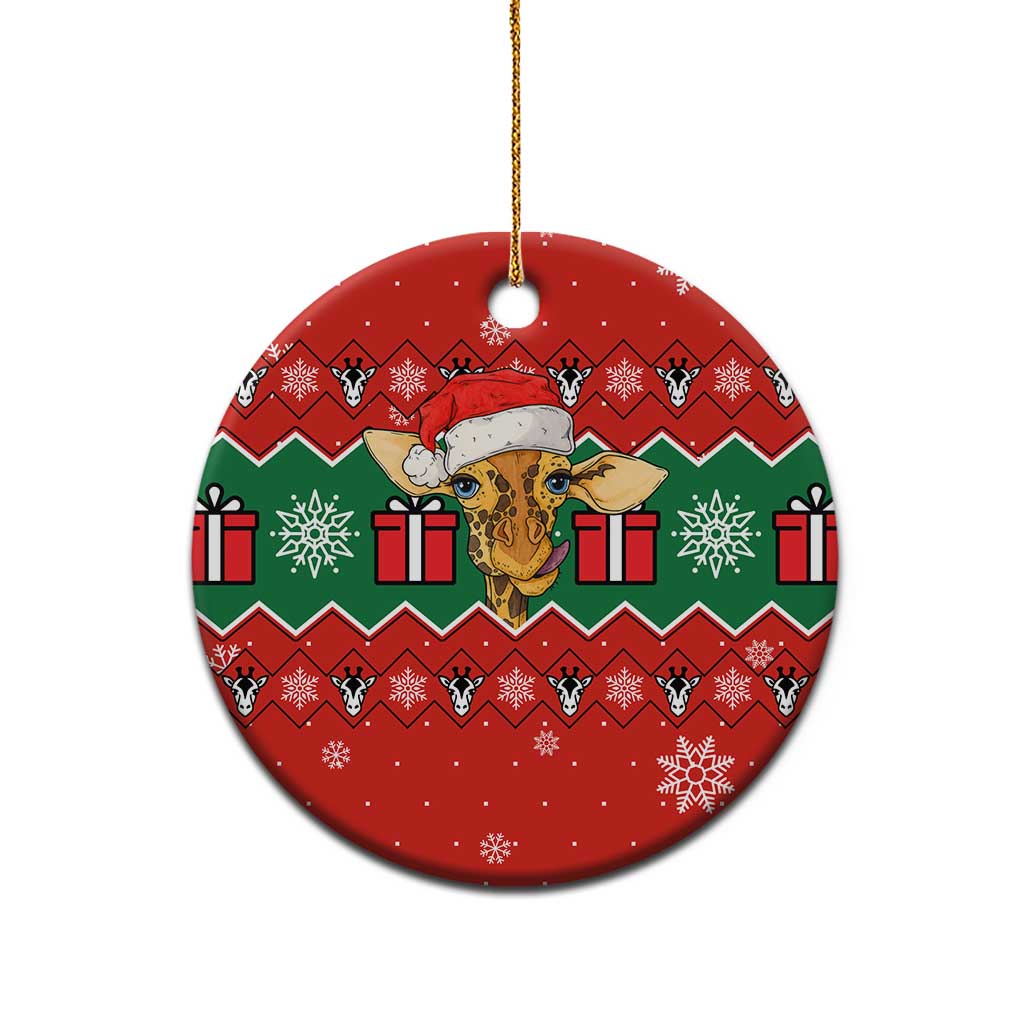 Lovely Giraffe Christmas Ceramic Ornament Xmas Holiday Patterns - Wonder Print Shop