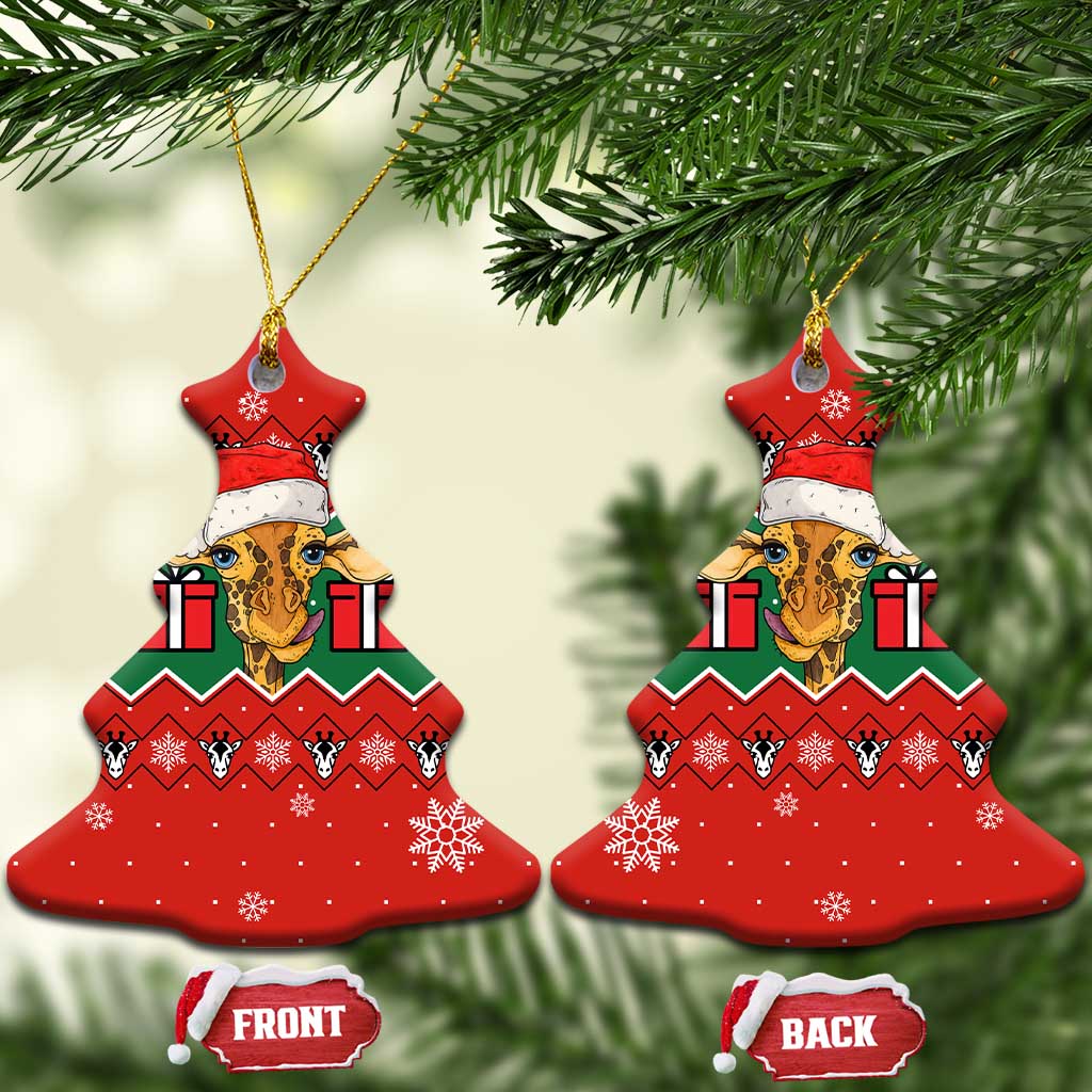 Lovely Giraffe Christmas Ceramic Ornament Xmas Holiday Patterns - Wonder Print Shop