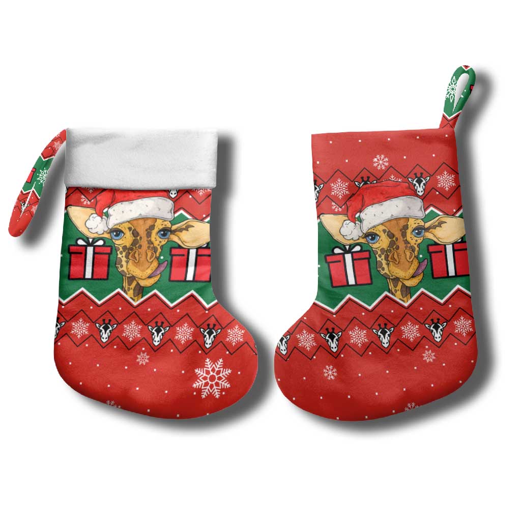 Lovely Giraffe Christmas Stocking Xmas Holiday Patterns - Wonder Print Shop