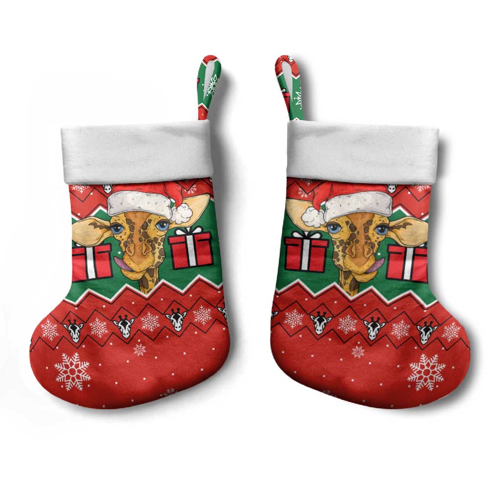 Lovely Giraffe Christmas Stocking Xmas Holiday Patterns - Wonder Print Shop