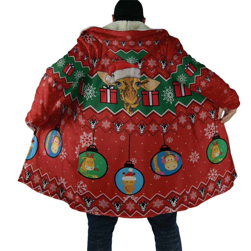 Lovely Giraffe Christmas Cloak Xmas Holiday Patterns - Wonder Print Shop