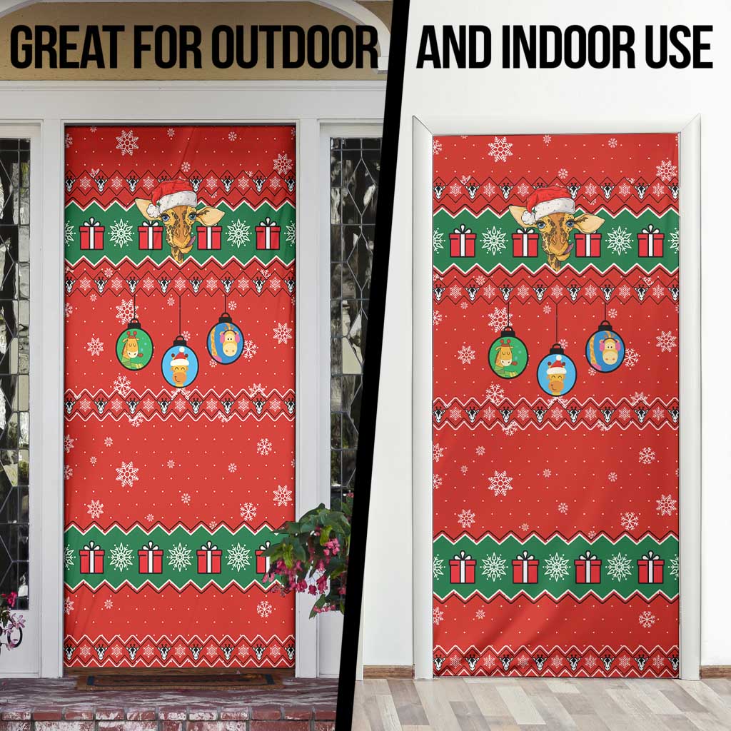 Lovely Giraffe Christmas Door Cover Xmas Holiday Patterns - Wonder Print Shop