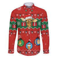 Lovely Giraffe Christmas Family Matching Long Sleeve Bodycon Dress and Hawaiian Shirt Xmas Holiday Patterns - Wonder Print Shop