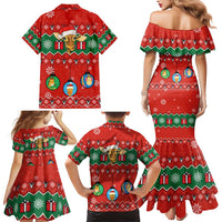 Lovely Giraffe Christmas Family Matching Mermaid Dress and Hawaiian Shirt Xmas Holiday Patterns - Wonder Print Shop