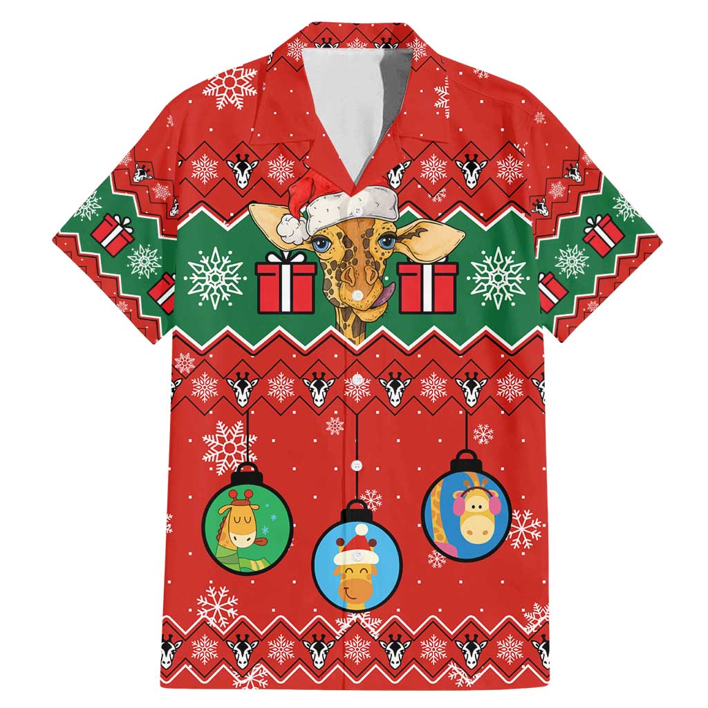 Lovely Giraffe Christmas Family Matching Mermaid Dress and Hawaiian Shirt Xmas Holiday Patterns - Wonder Print Shop