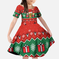 Lovely Giraffe Christmas Family Matching Off The Shoulder Long Sleeve Dress and Hawaiian Shirt Xmas Holiday Patterns - Wonder Print Shop