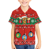 Lovely Giraffe Christmas Family Matching Off The Shoulder Long Sleeve Dress and Hawaiian Shirt Xmas Holiday Patterns - Wonder Print Shop
