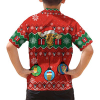 Lovely Giraffe Christmas Family Matching Puletasi and Hawaiian Shirt Xmas Holiday Patterns - Wonder Print Shop