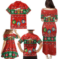 Lovely Giraffe Christmas Family Matching Puletasi and Hawaiian Shirt Xmas Holiday Patterns - Wonder Print Shop