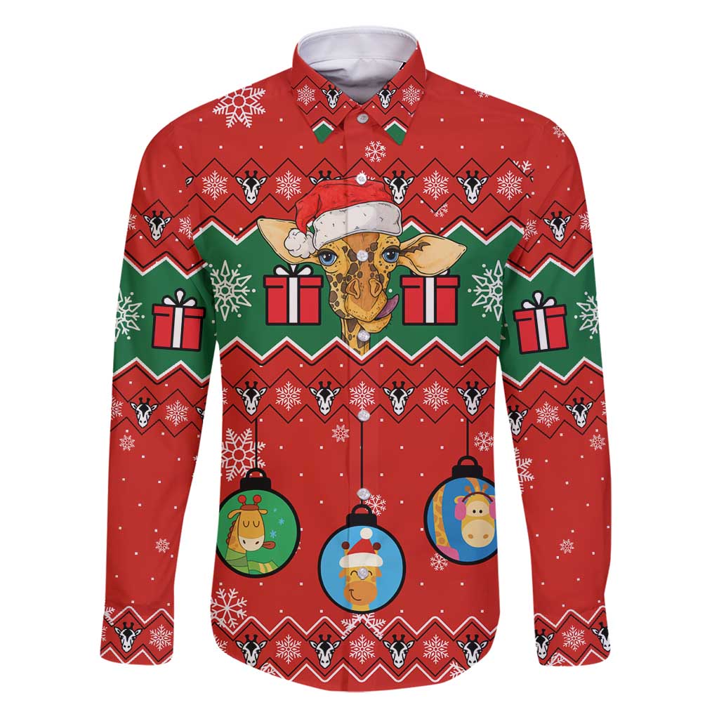 Lovely Giraffe Christmas Family Matching Puletasi and Hawaiian Shirt Xmas Holiday Patterns - Wonder Print Shop