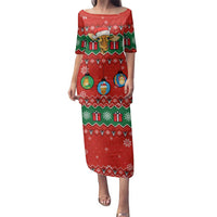 Lovely Giraffe Christmas Family Matching Puletasi and Hawaiian Shirt Xmas Holiday Patterns - Wonder Print Shop