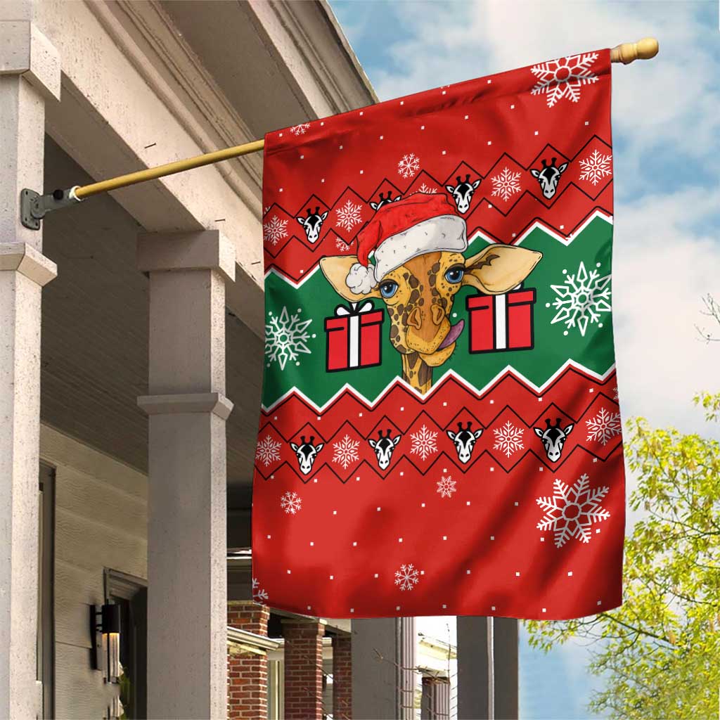 Lovely Giraffe Christmas Garden Flag Xmas Holiday Patterns - Wonder Print Shop