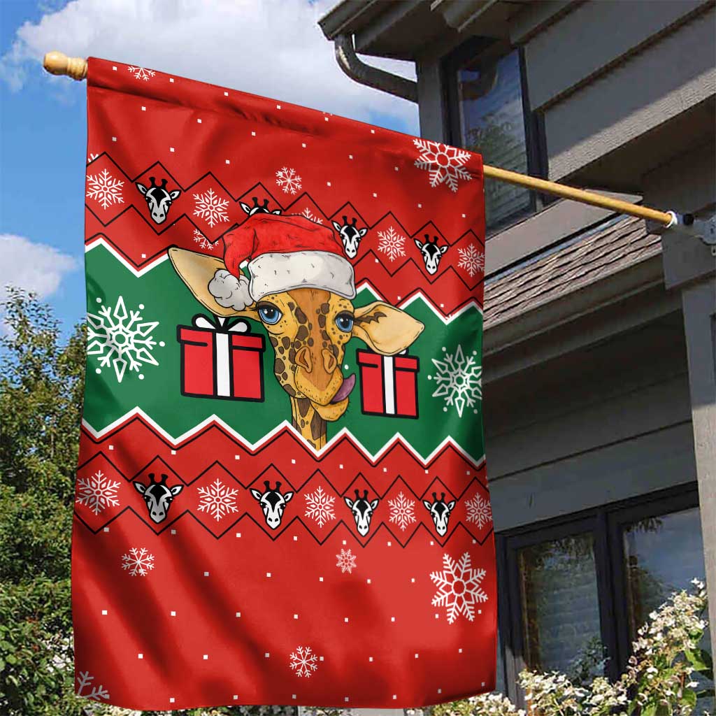 Lovely Giraffe Christmas Garden Flag Xmas Holiday Patterns - Wonder Print Shop
