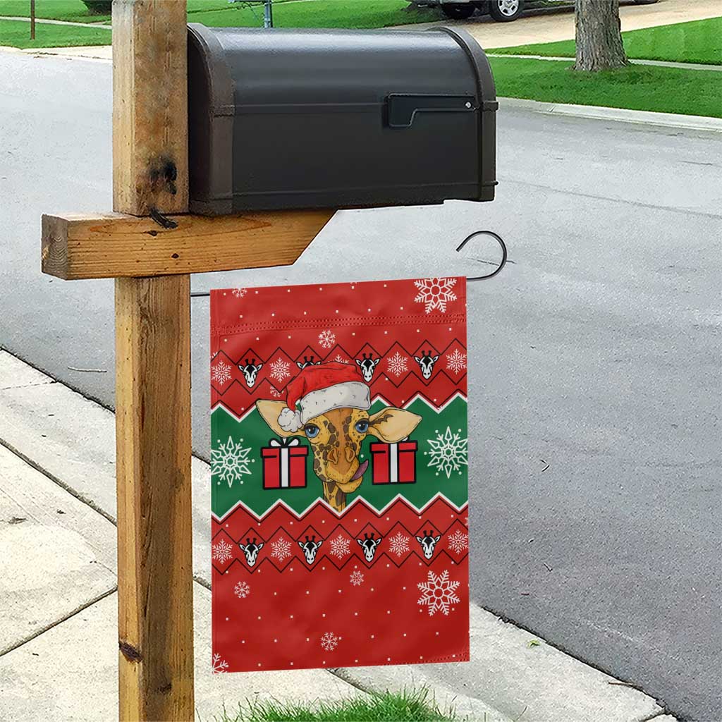 Lovely Giraffe Christmas Garden Flag Xmas Holiday Patterns - Wonder Print Shop