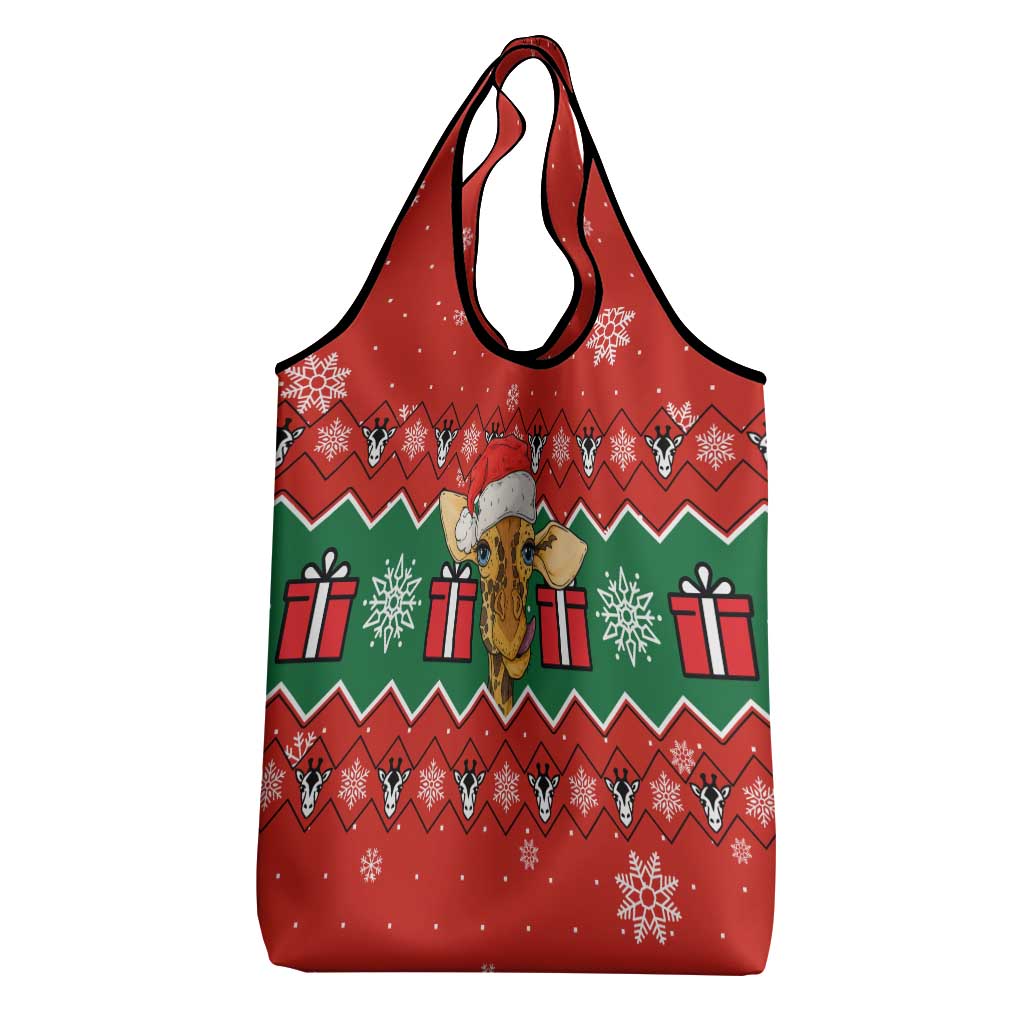 Lovely Giraffe Christmas Grocery Bag Xmas Holiday Patterns - Wonder Print Shop