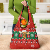 Lovely Giraffe Christmas Grocery Bag Xmas Holiday Patterns - Wonder Print Shop