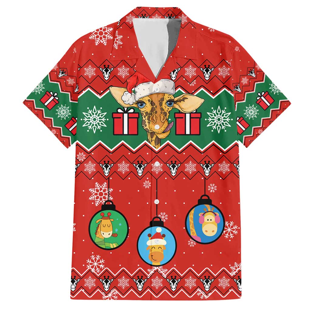 Lovely Giraffe Christmas Hawaiian Shirt Xmas Holiday Patterns - Wonder Print Shop