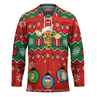 Lovely Giraffe Christmas Hockey Jersey Xmas Holiday Patterns - Wonder Print Shop