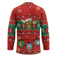 Lovely Giraffe Christmas Hockey Jersey Xmas Holiday Patterns - Wonder Print Shop