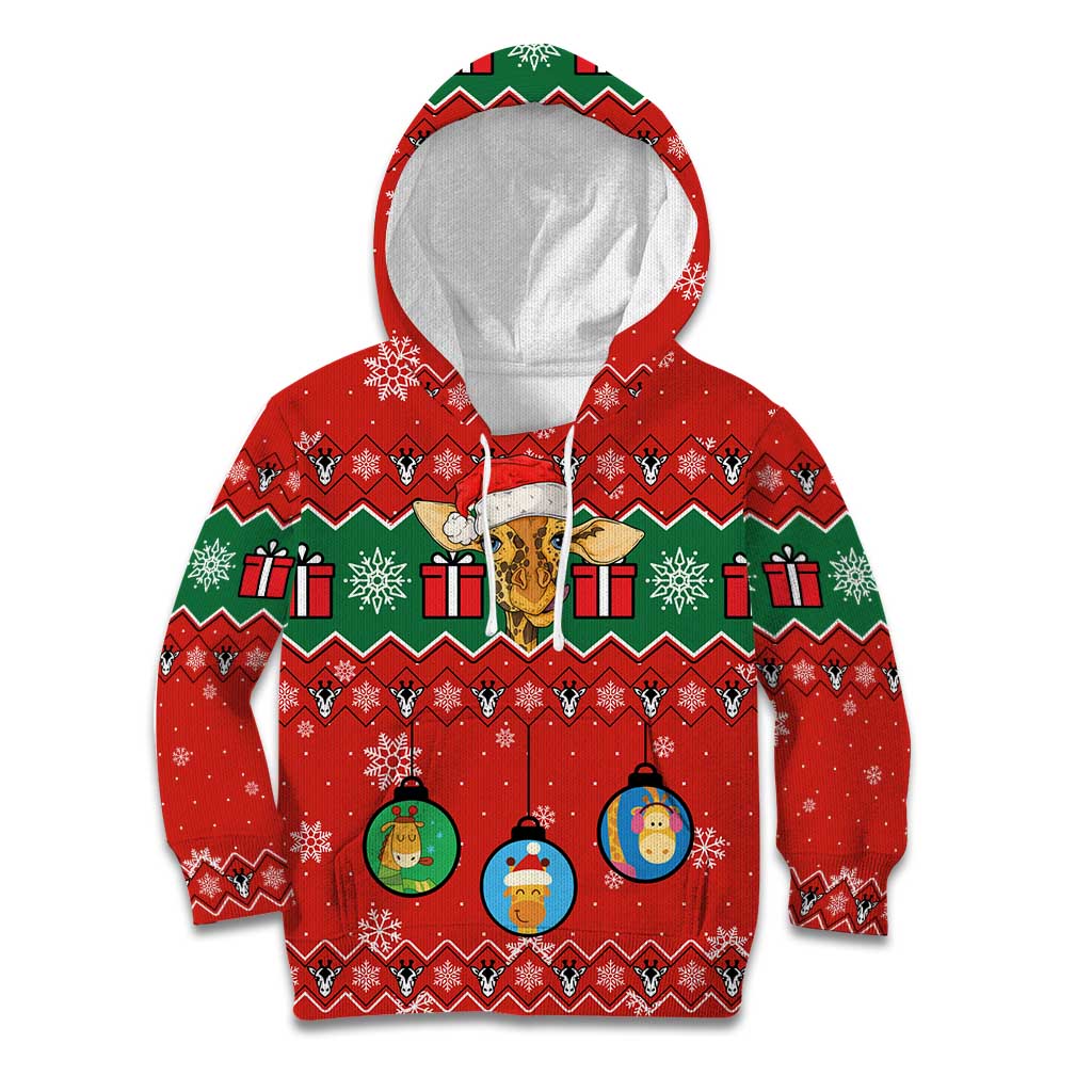 Lovely Giraffe Christmas Kid Hoodie Xmas Holiday Patterns - Wonder Print Shop