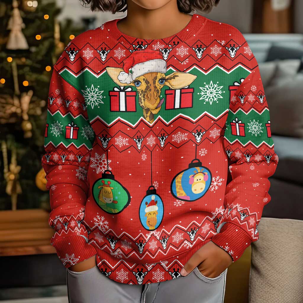 Lovely Giraffe Christmas Kid Ugly Christmas Sweater Xmas Holiday Patterns - Wonder Print Shop