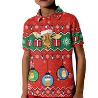 Lovely Giraffe Christmas Kid Polo Shirt Xmas Holiday Patterns - Wonder Print Shop