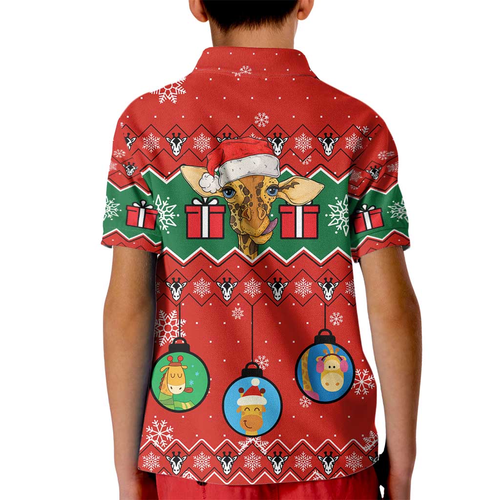 Lovely Giraffe Christmas Kid Polo Shirt Xmas Holiday Patterns - Wonder Print Shop