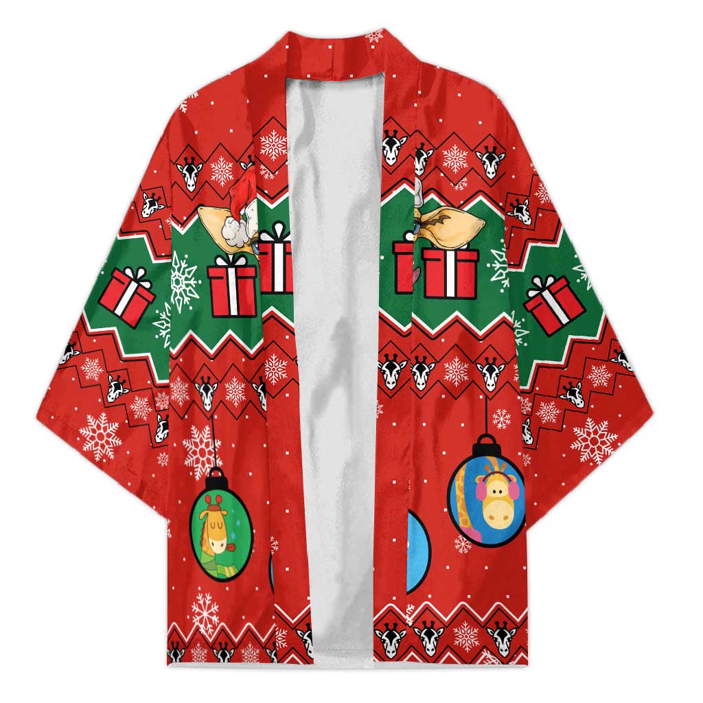 Lovely Giraffe Christmas Kimono Xmas Holiday Patterns - Wonder Print Shop