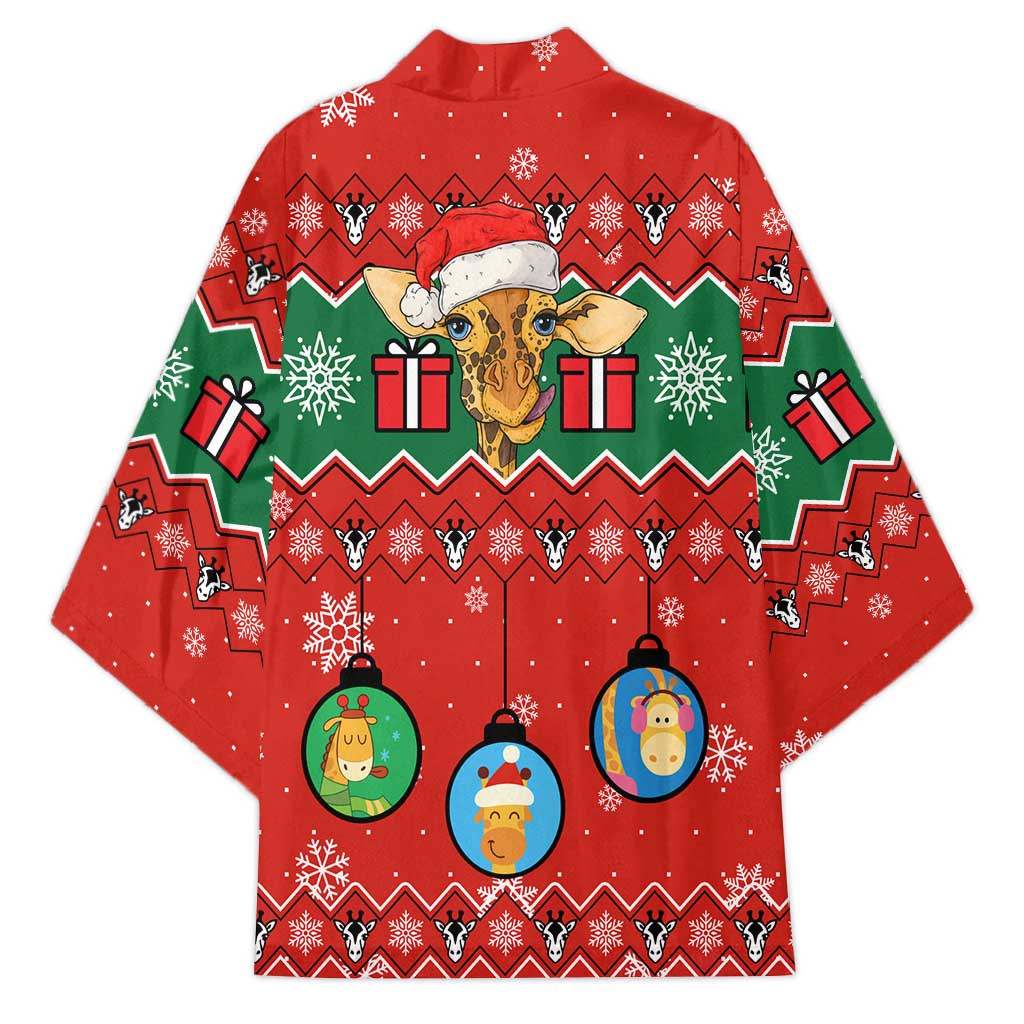 Lovely Giraffe Christmas Kimono Xmas Holiday Patterns - Wonder Print Shop