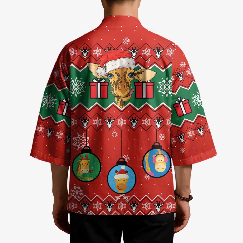 Lovely Giraffe Christmas Kimono Xmas Holiday Patterns - Wonder Print Shop