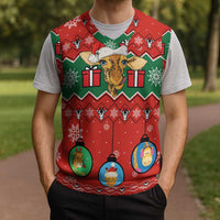 Lovely Giraffe Christmas Knitted V-Neck Vest Xmas Holiday Patterns - Wonder Print Shop