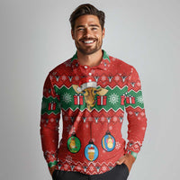 Lovely Giraffe Christmas Long Sleeve Polo Shirt Xmas Holiday Patterns - Wonder Print Shop