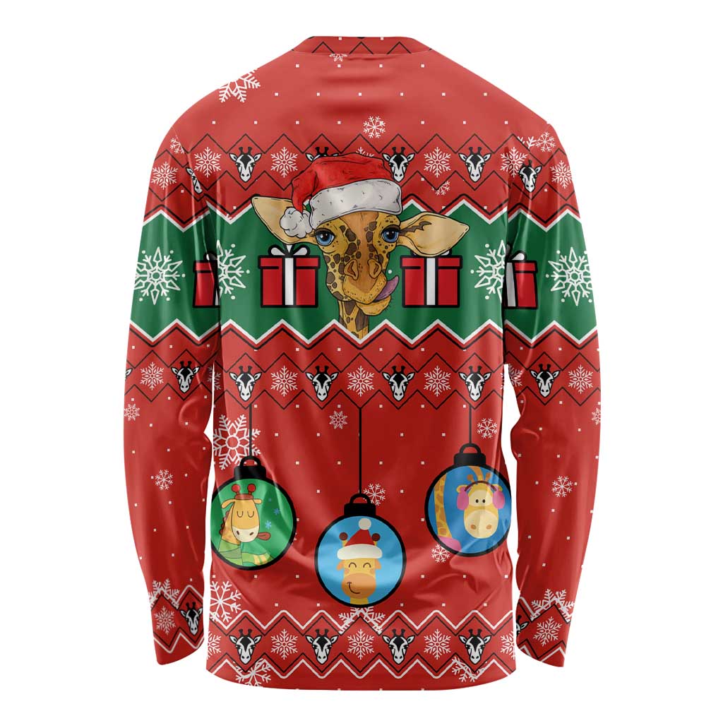 Lovely Giraffe Christmas Long Sleeve Shirt Xmas Holiday Patterns - Wonder Print Shop
