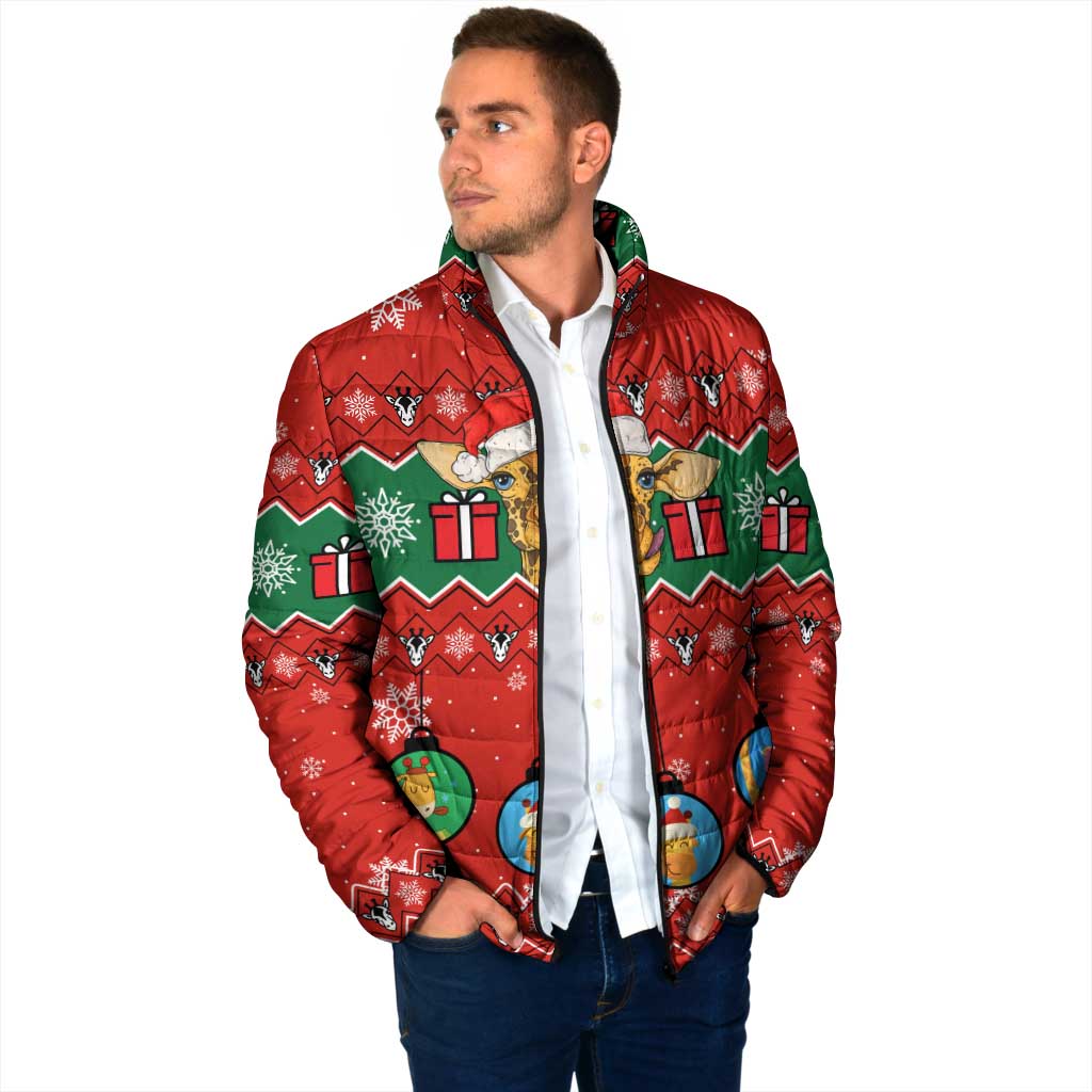 Lovely Giraffe Christmas Padded Jacket Xmas Holiday Patterns - Wonder Print Shop