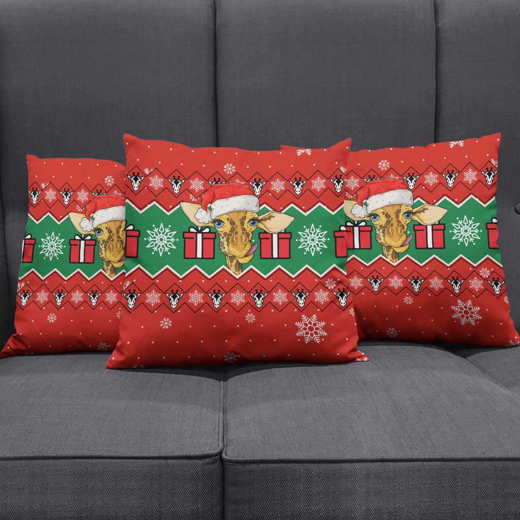 Lovely Giraffe Christmas Pillow Cover Xmas Holiday Patterns - Wonder Print Shop