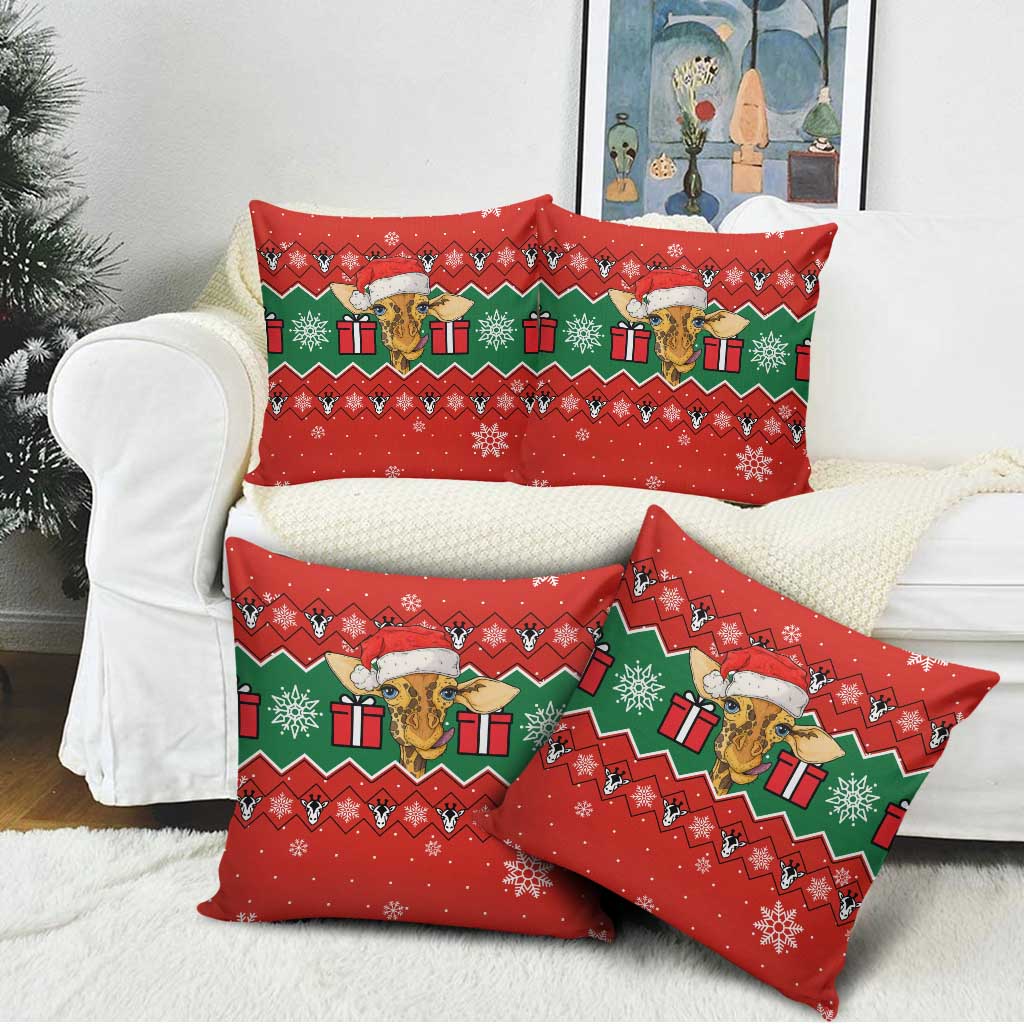 Lovely Giraffe Christmas Pillow Cover Xmas Holiday Patterns - Wonder Print Shop
