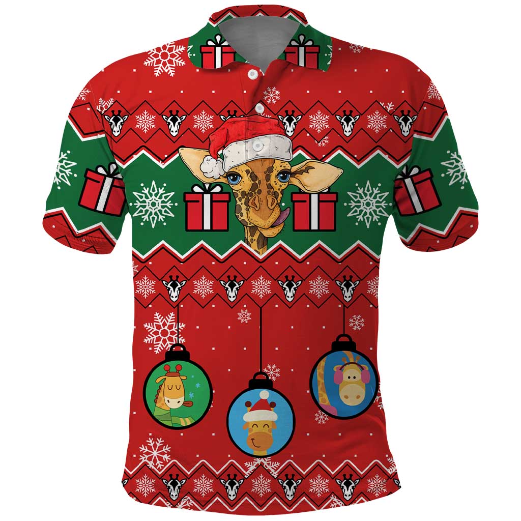 Lovely Giraffe Christmas Polo Shirt Xmas Holiday Patterns - Wonder Print Shop