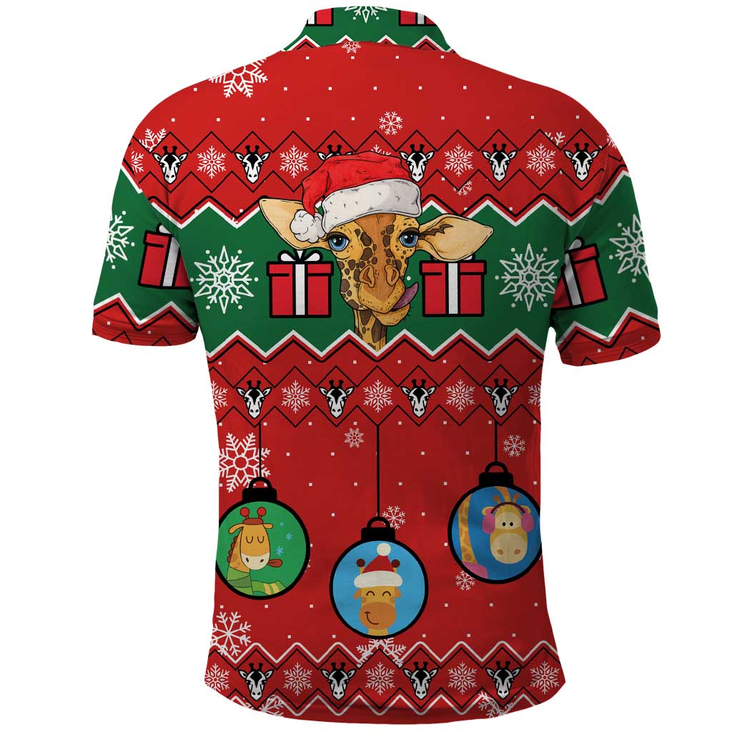 Lovely Giraffe Christmas Polo Shirt Xmas Holiday Patterns - Wonder Print Shop