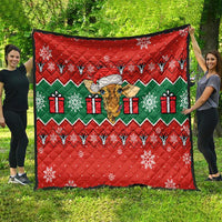 Lovely Giraffe Christmas Quilt Xmas Holiday Patterns - Wonder Print Shop