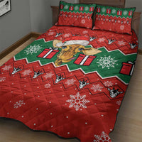 Lovely Giraffe Christmas Quilt Bed Set Xmas Holiday Patterns - Wonder Print Shop