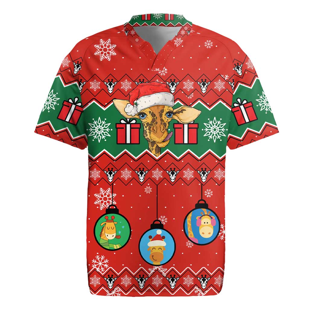 Lovely Giraffe Christmas Rugby Jersey Xmas Holiday Patterns - Wonder Print Shop