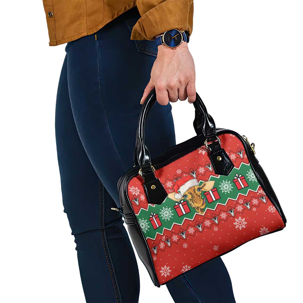Lovely Giraffe Christmas Shoulder Handbag Xmas Holiday Patterns - Wonder Print Shop